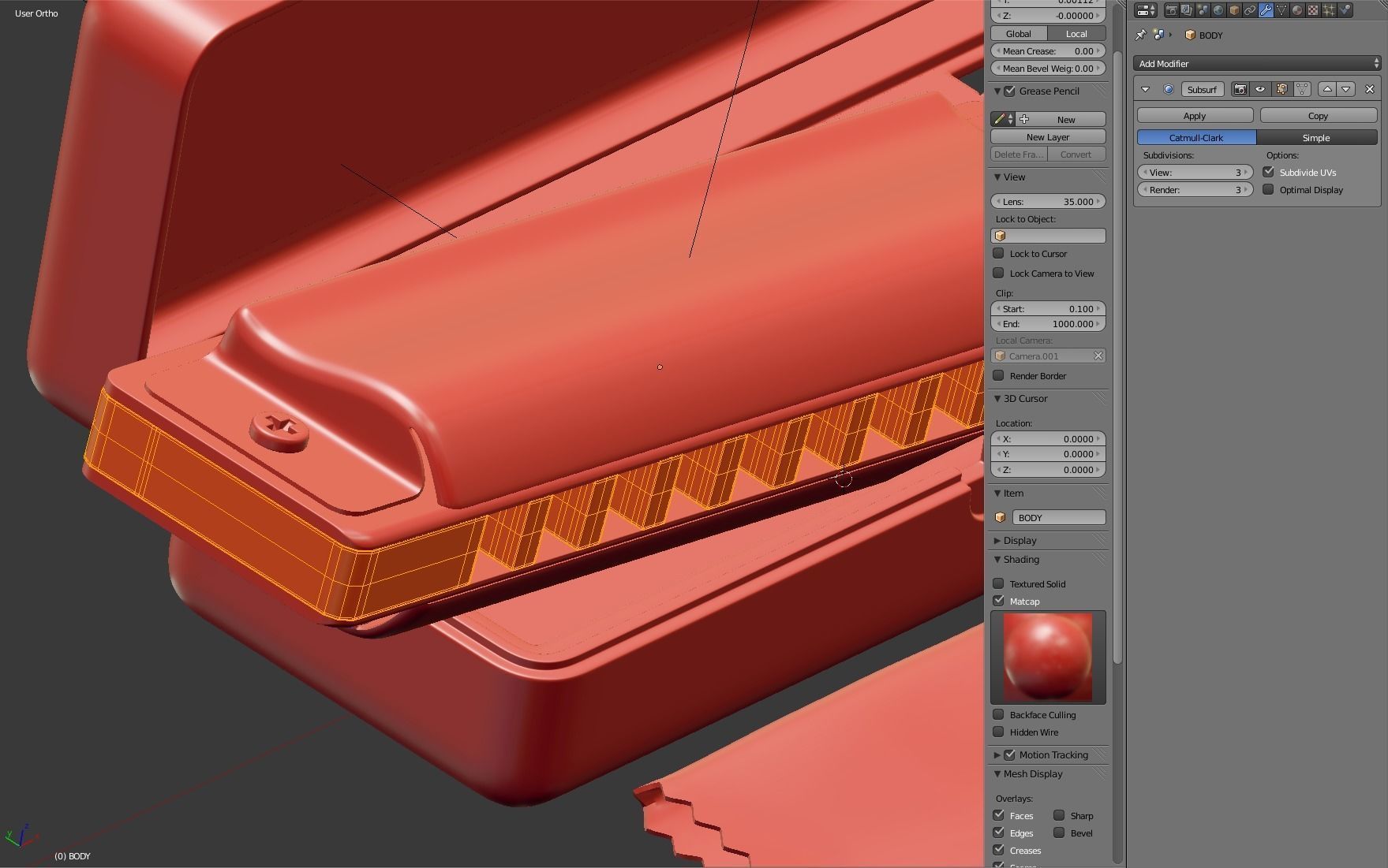 Harmonica with Box 3D model_22