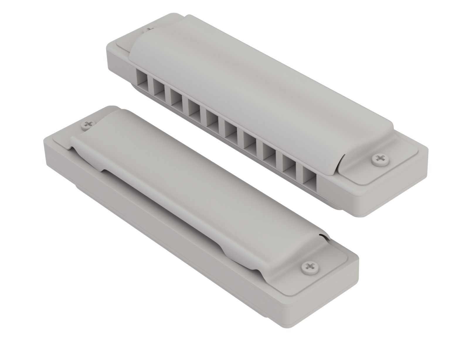 Harmonica with Box 3D model_17