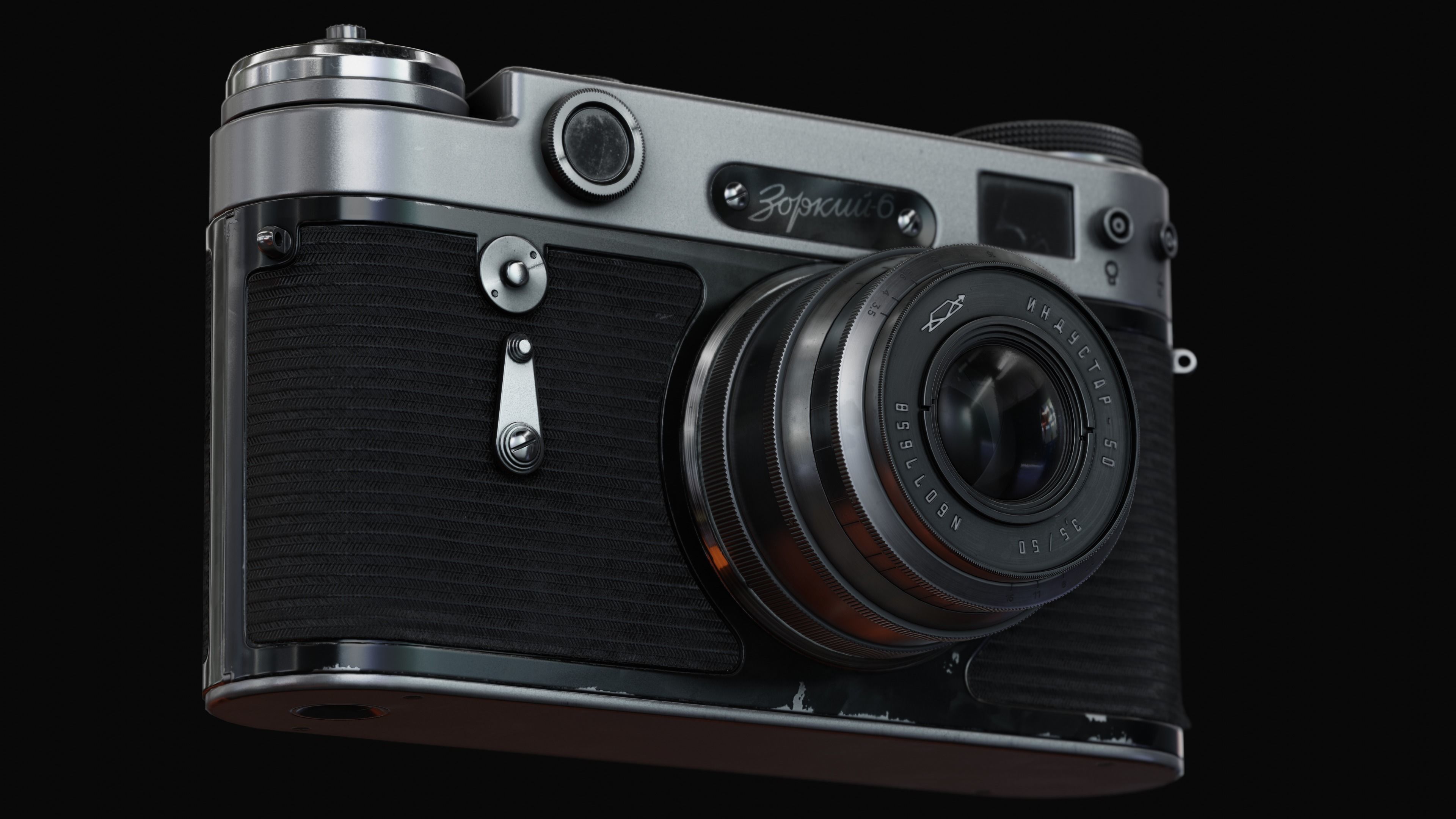 Zorki-6 camera - Model and Textures - Blender Eevee Low-poly 3D model_4