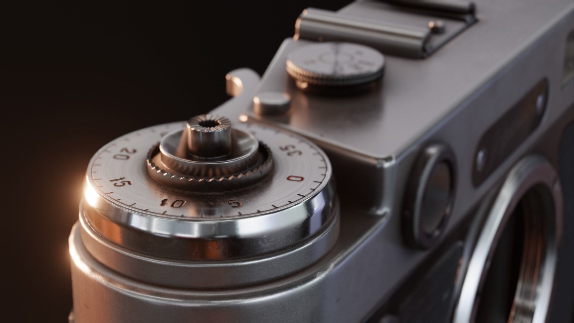 Zorki-6 camera - Model and Textures - Blender Eevee Low-poly 3D model_1
