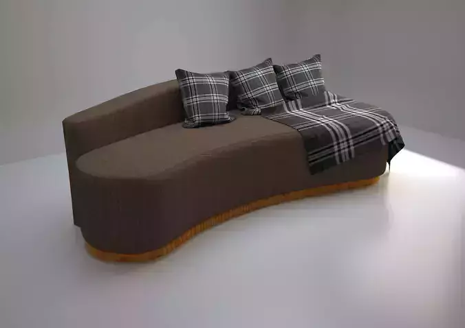 Sofa Model with plaid pillows