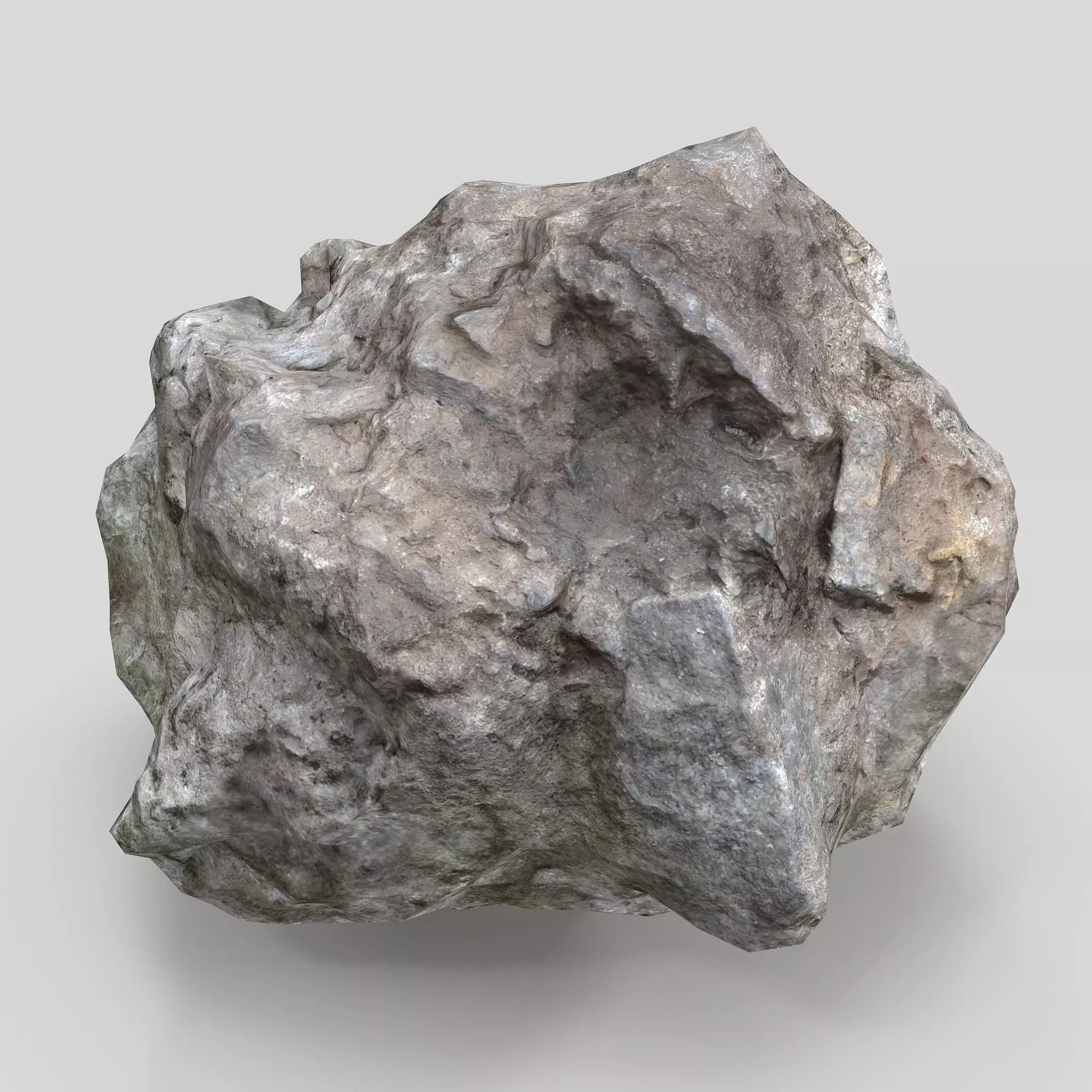 meteorite rock Low-poly 3D model_0