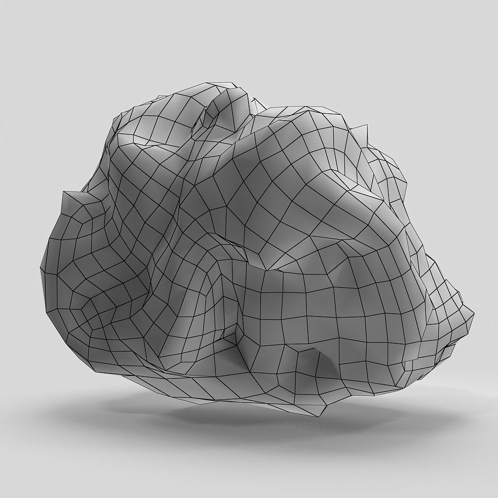 meteorite rock Low-poly 3D model_9