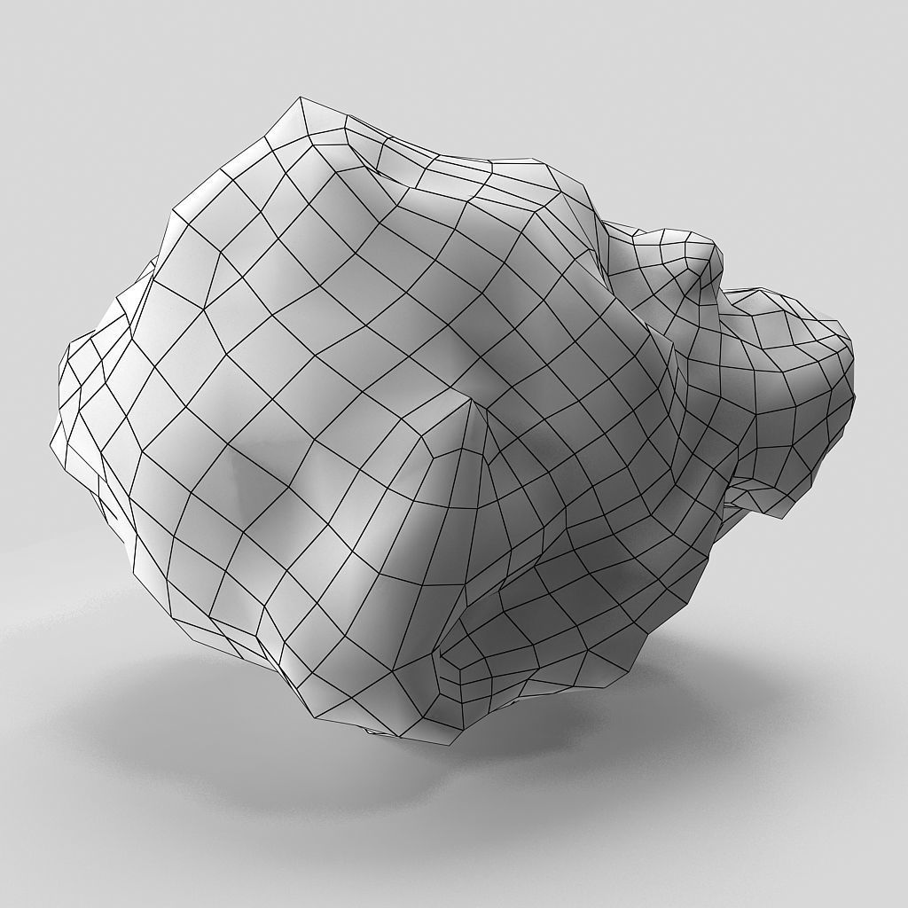 meteorite rock Low-poly 3D model_6