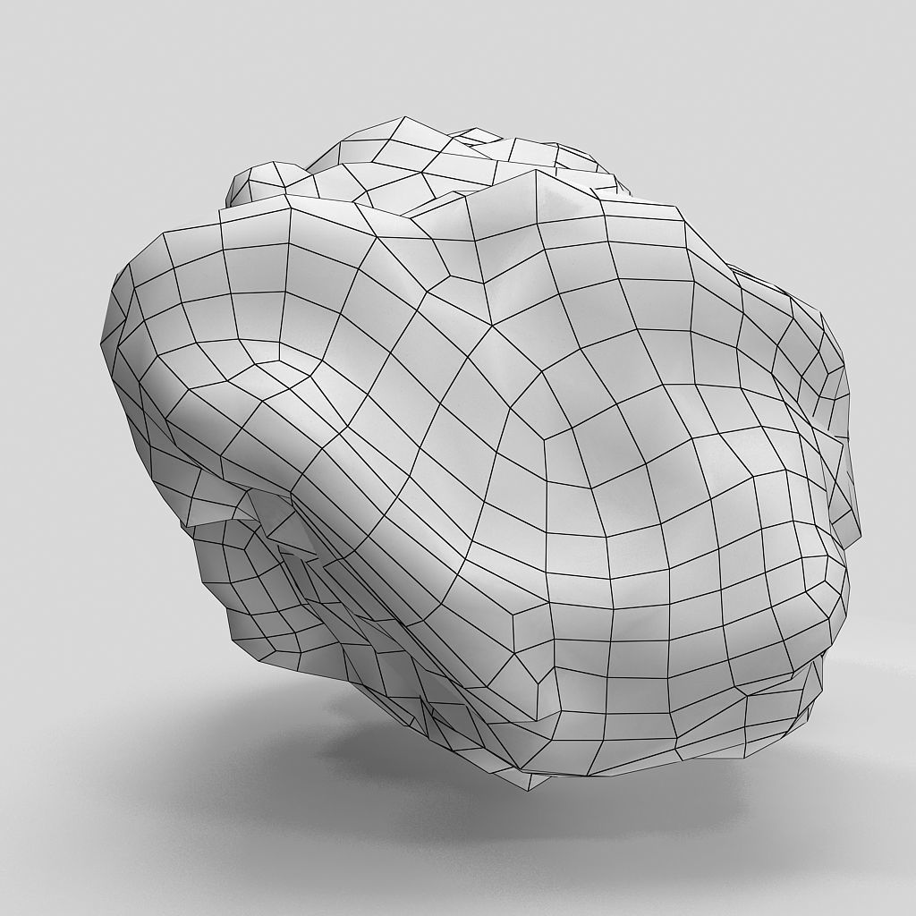 meteorite rock Low-poly 3D model_7