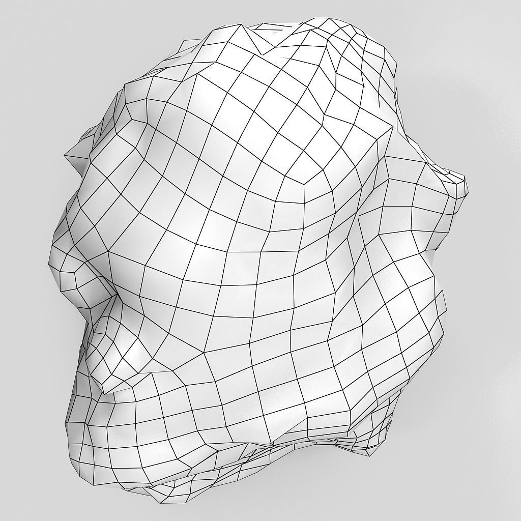 meteorite rock Low-poly 3D model_8