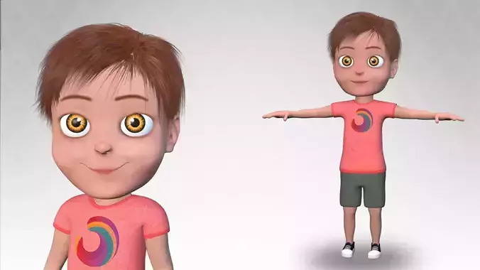 Cartoon young boy