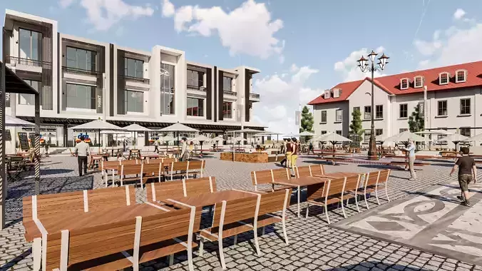 Appartment building redesign amusement park 3D model