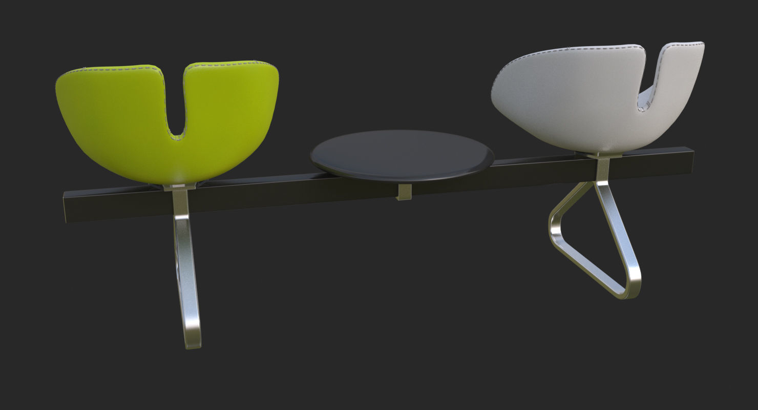 Fjord Bench Sistema Two Table Mental Ray 3D model_40