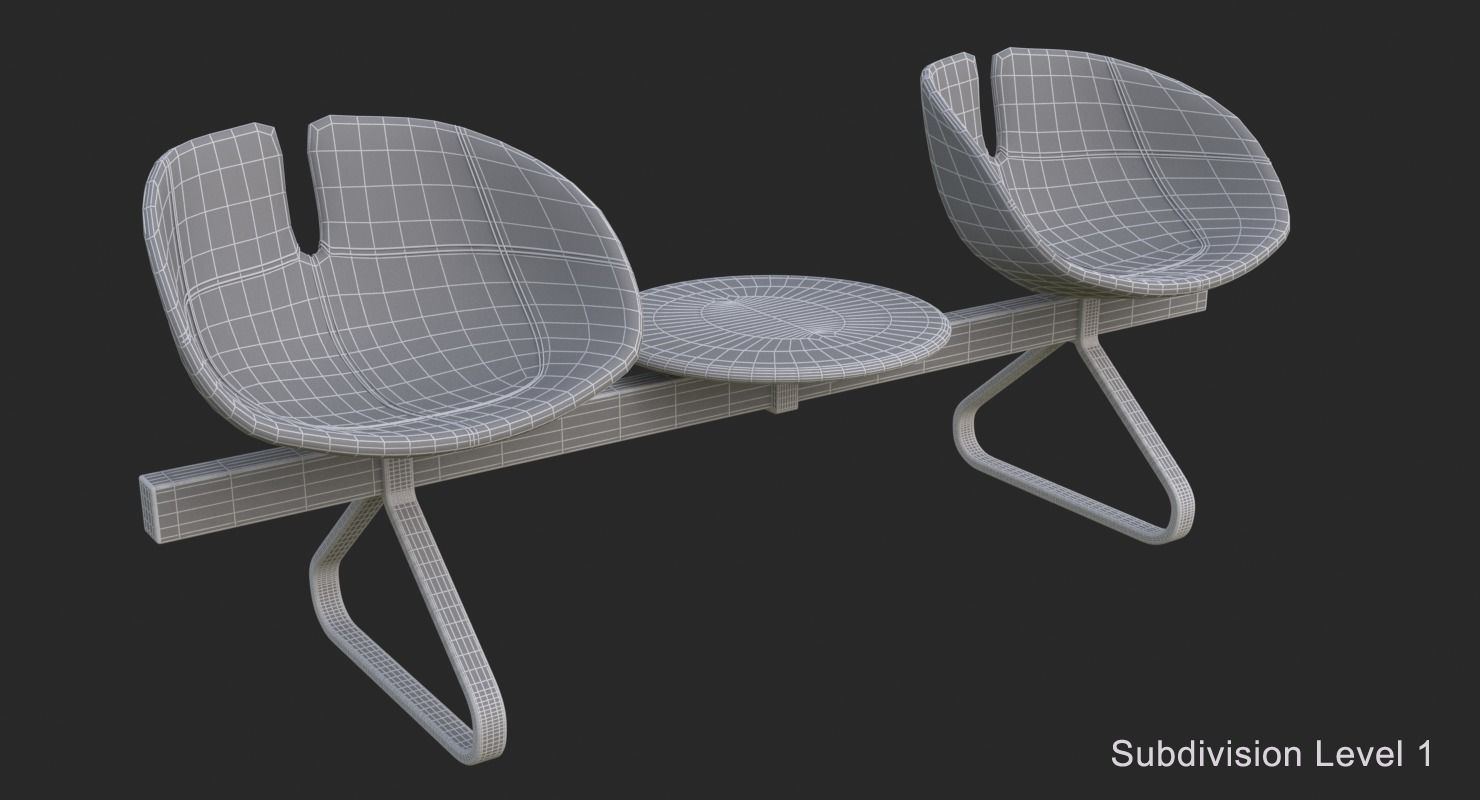 Fjord Bench Sistema Two Table Mental Ray 3D model_10
