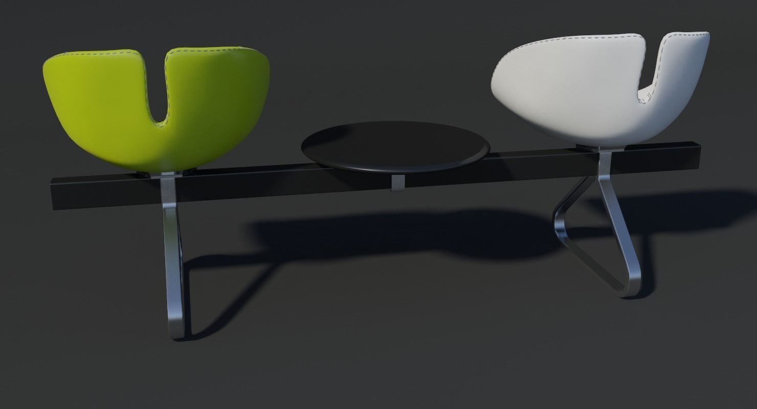 Fjord Bench Sistema Two Table Mental Ray 3D model_18