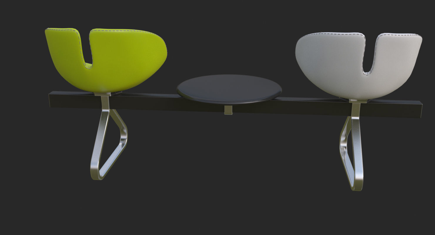 Fjord Bench Sistema Two Table Mental Ray 3D model_38
