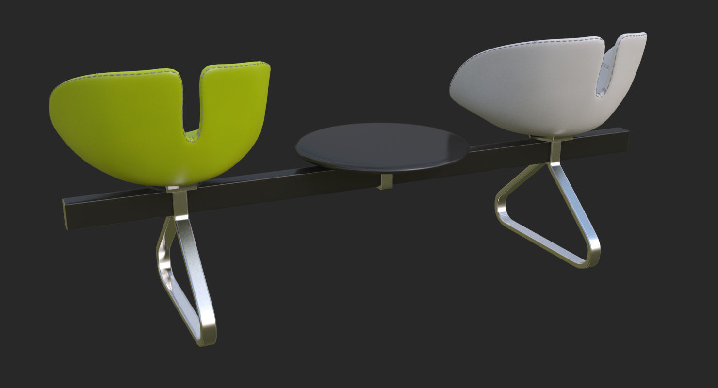 Fjord Bench Sistema Two Table Mental Ray 3D model_41
