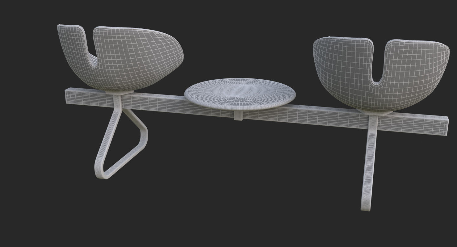 Fjord Bench Sistema Two Table Mental Ray 3D model_73