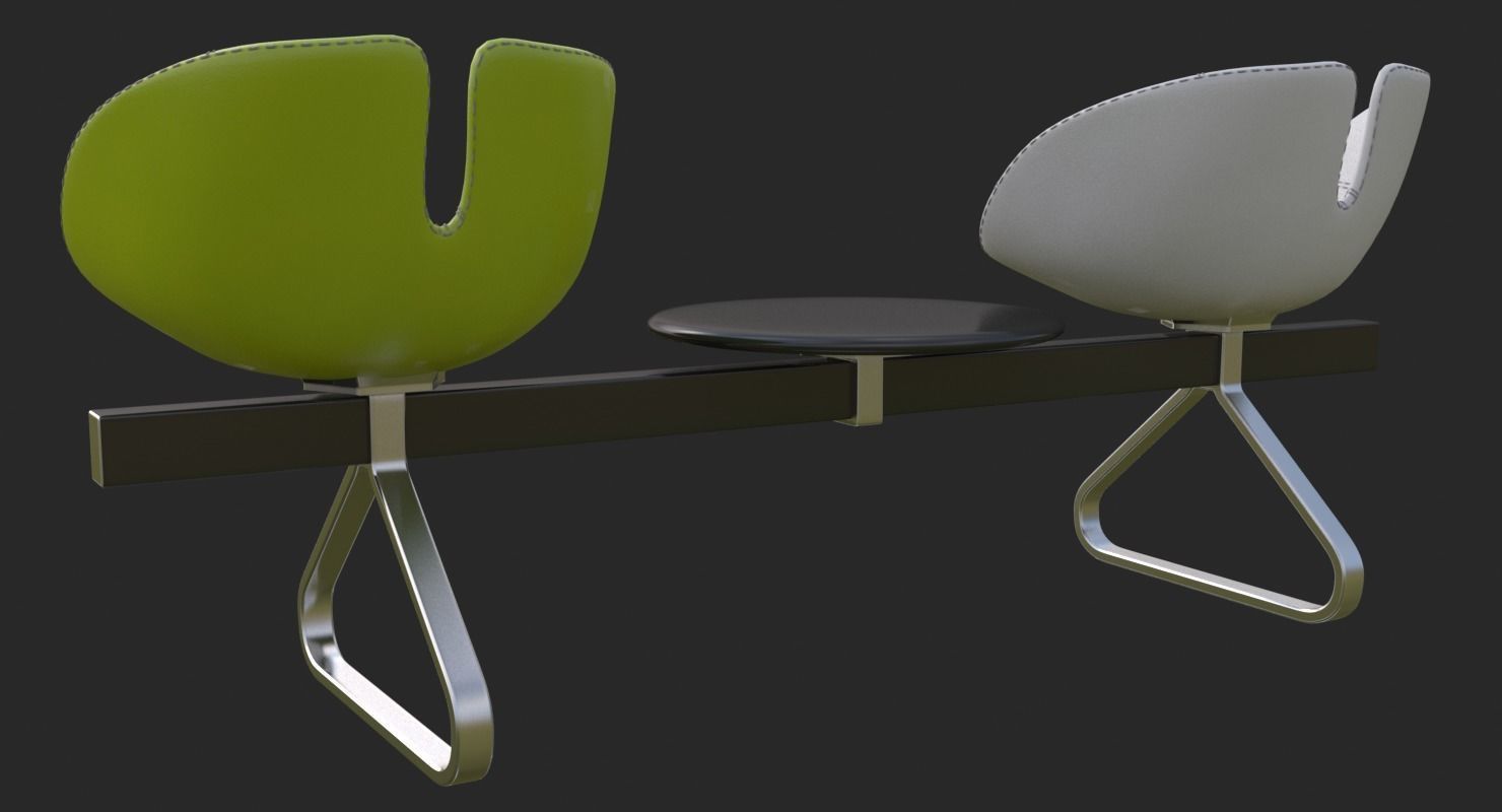 Fjord Bench Sistema Two Table Mental Ray 3D model_6