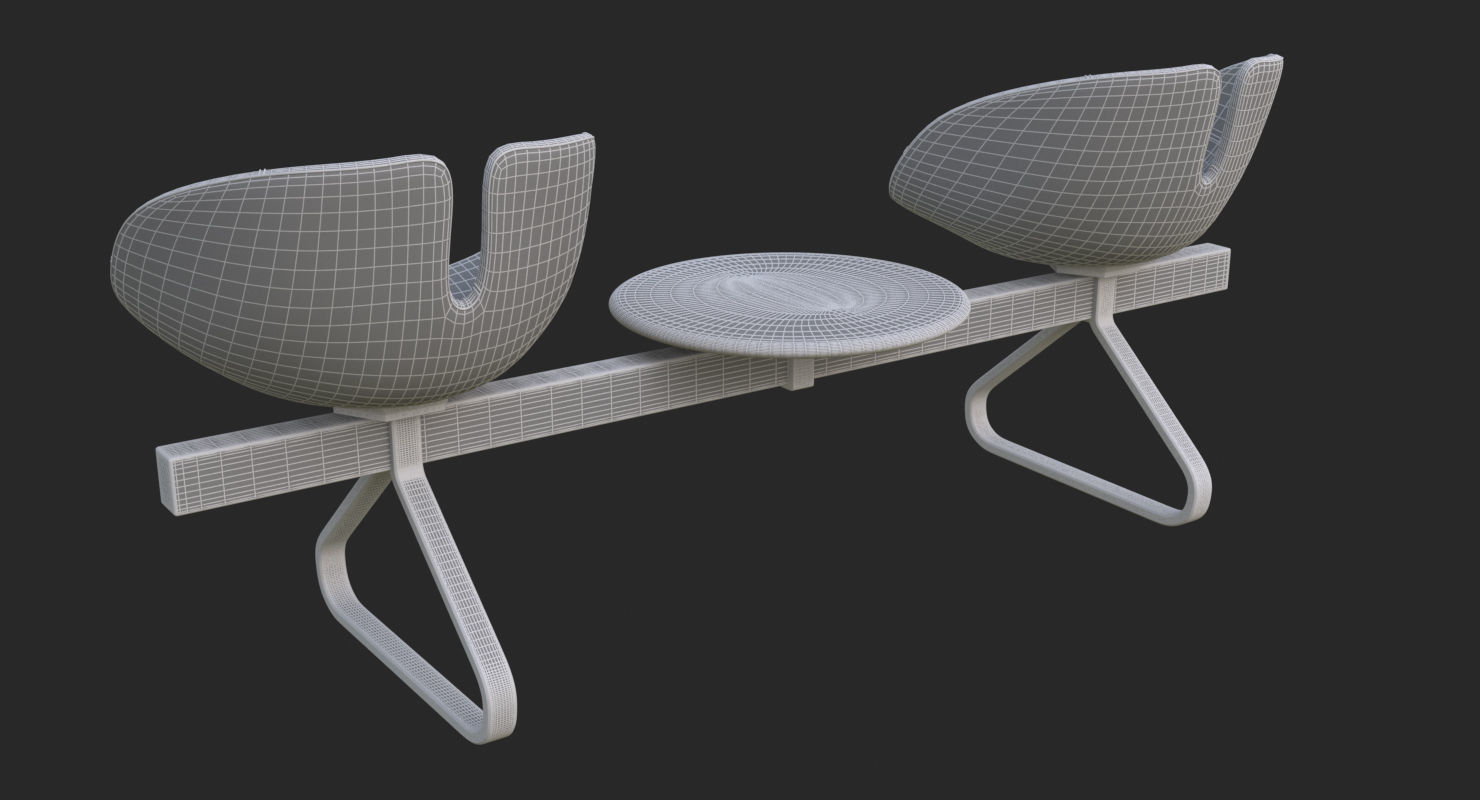 Fjord Bench Sistema Two Table Mental Ray 3D model_78