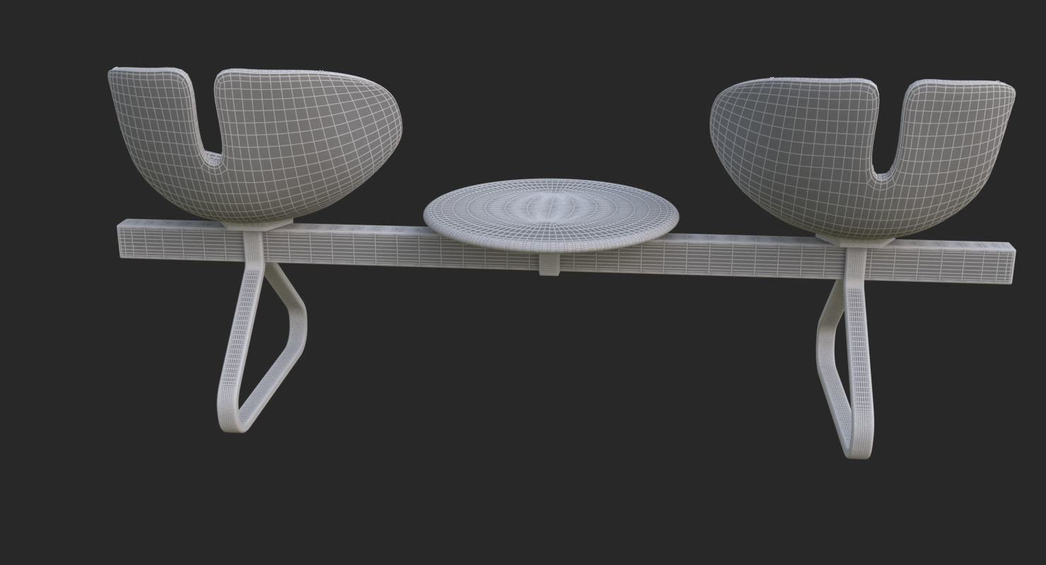 Fjord Bench Sistema Two Table Mental Ray 3D model_74