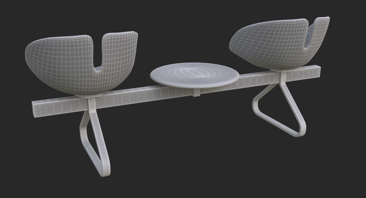 Fjord Bench Sistema Two Table Mental Ray 3D model_77