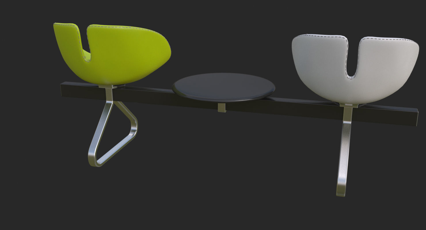 Fjord Bench Sistema Two Table Mental Ray 3D model_37