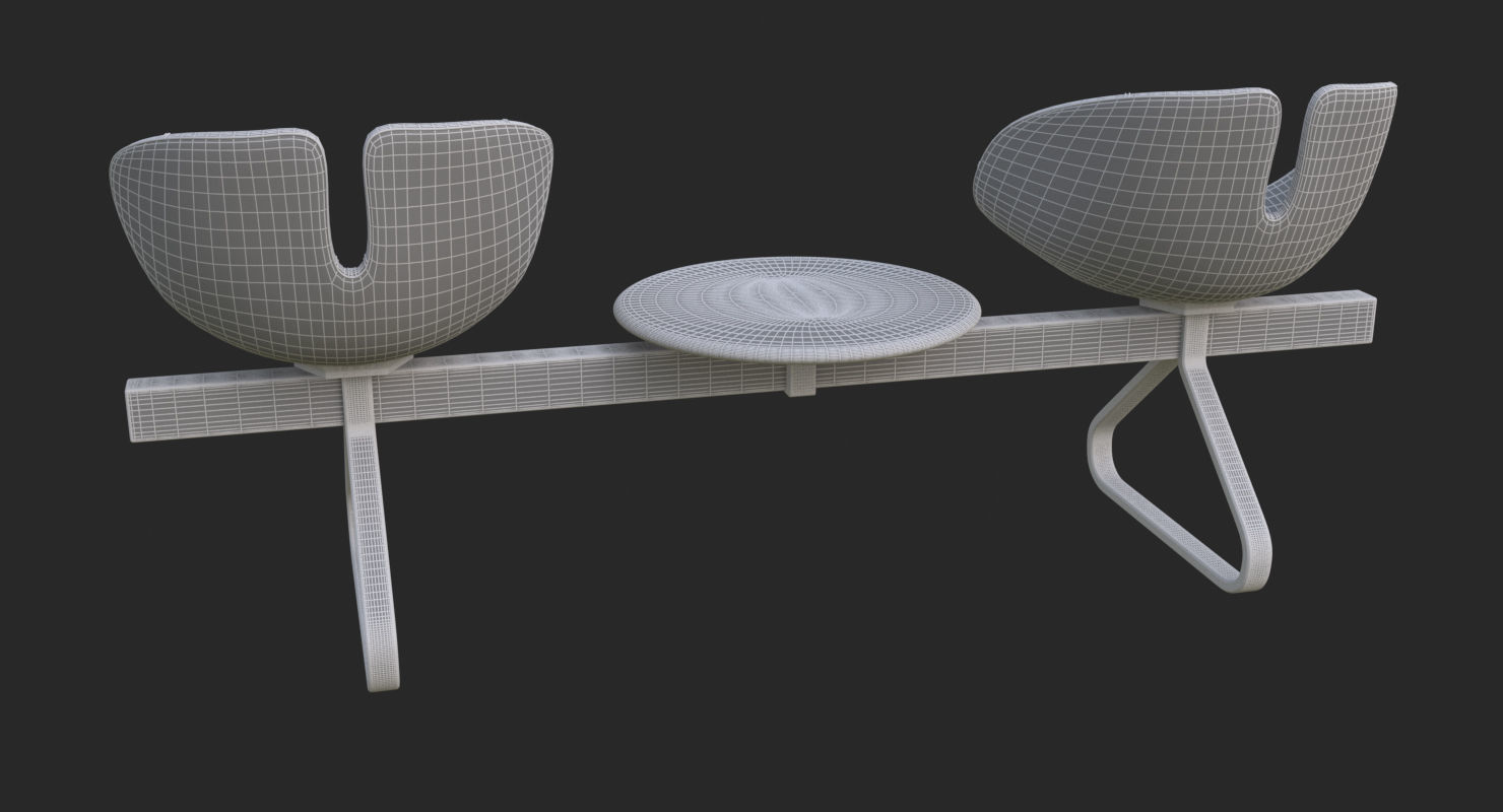 Fjord Bench Sistema Two Table Mental Ray 3D model_76