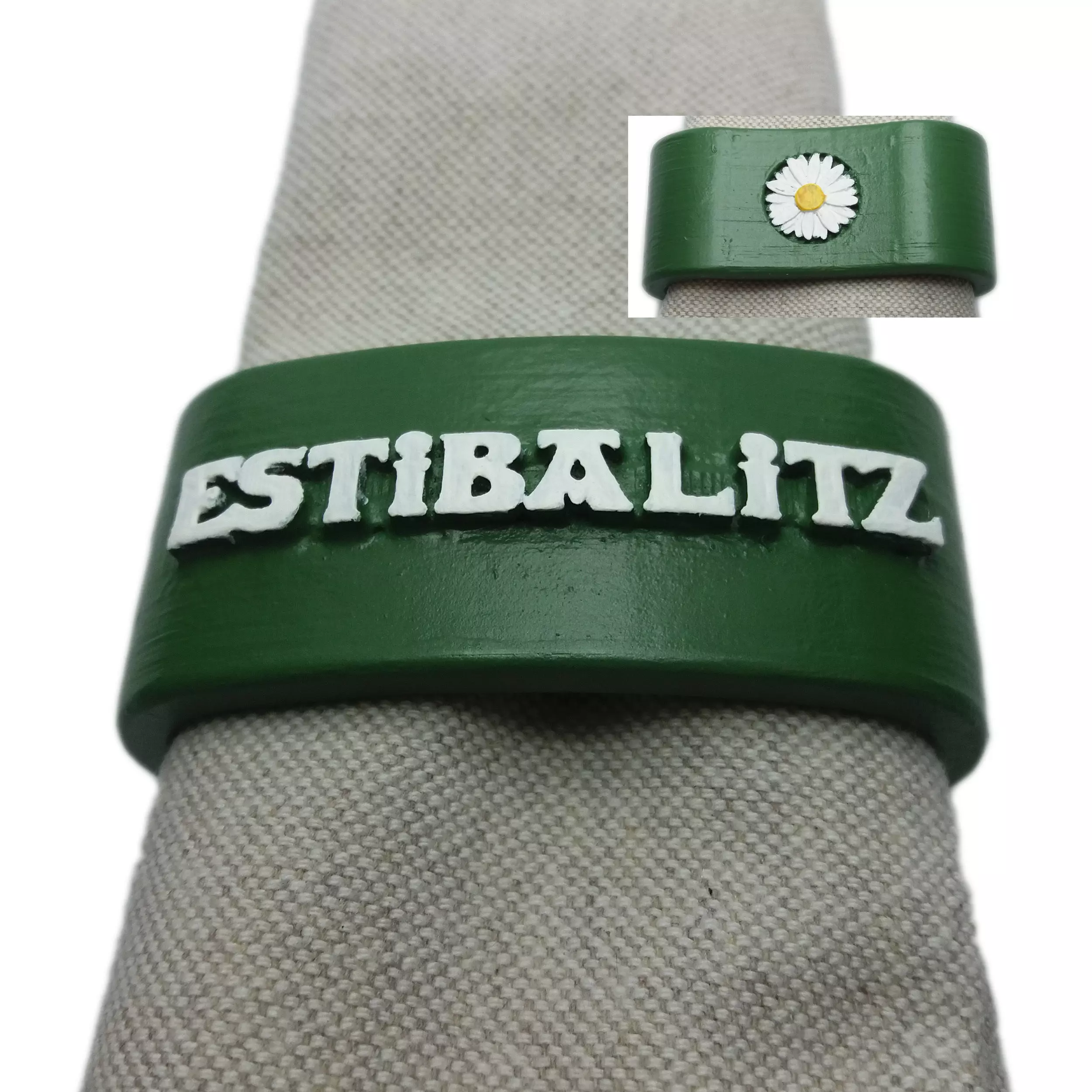 ESTIBALITZ Napkin Ring with daisy 3D print model