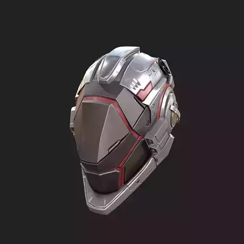 Scifi helmet ver 7 Low-poly 3D model