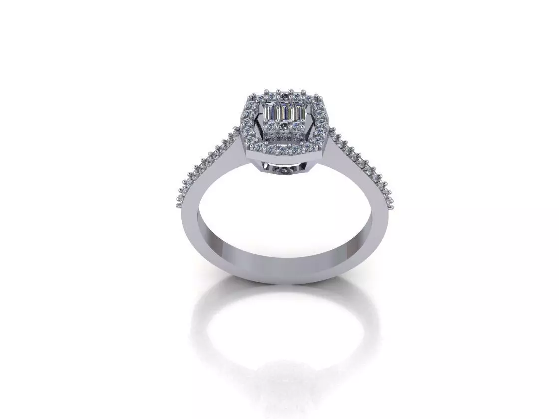 baguette ring 3D print model