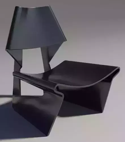 Greette jalk Style chair Black  Wood Mental Ray 3D model