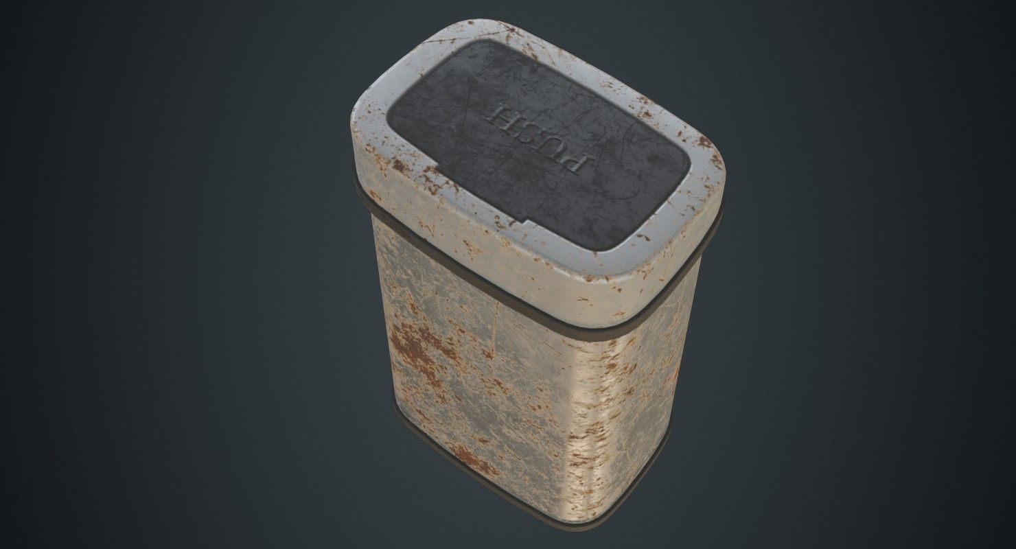 Dustbin 6B Low-poly 3D model_2