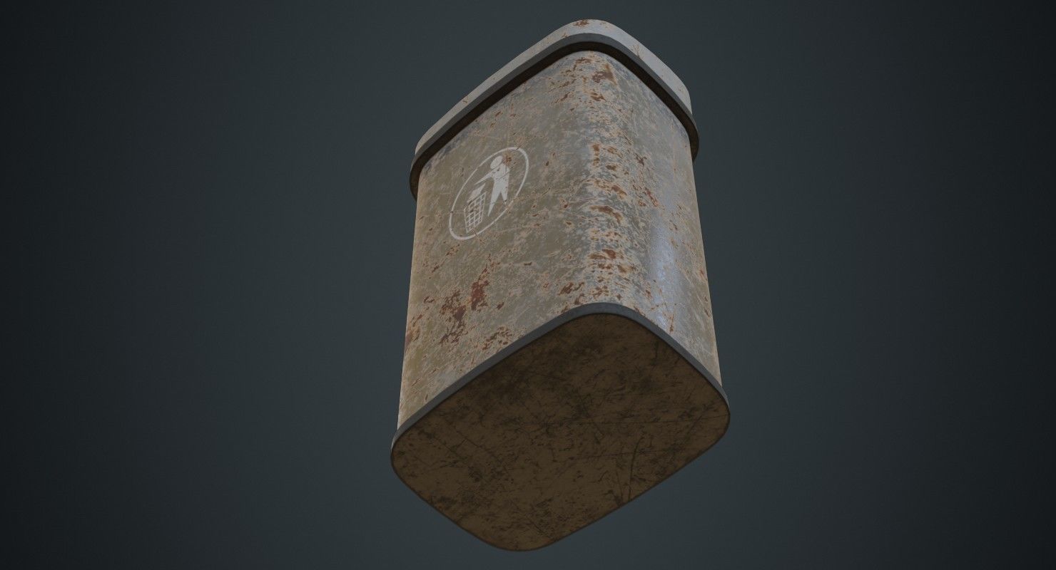 Dustbin 6B Low-poly 3D model_4