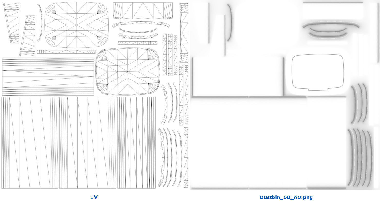 Dustbin 6B Low-poly 3D model_6