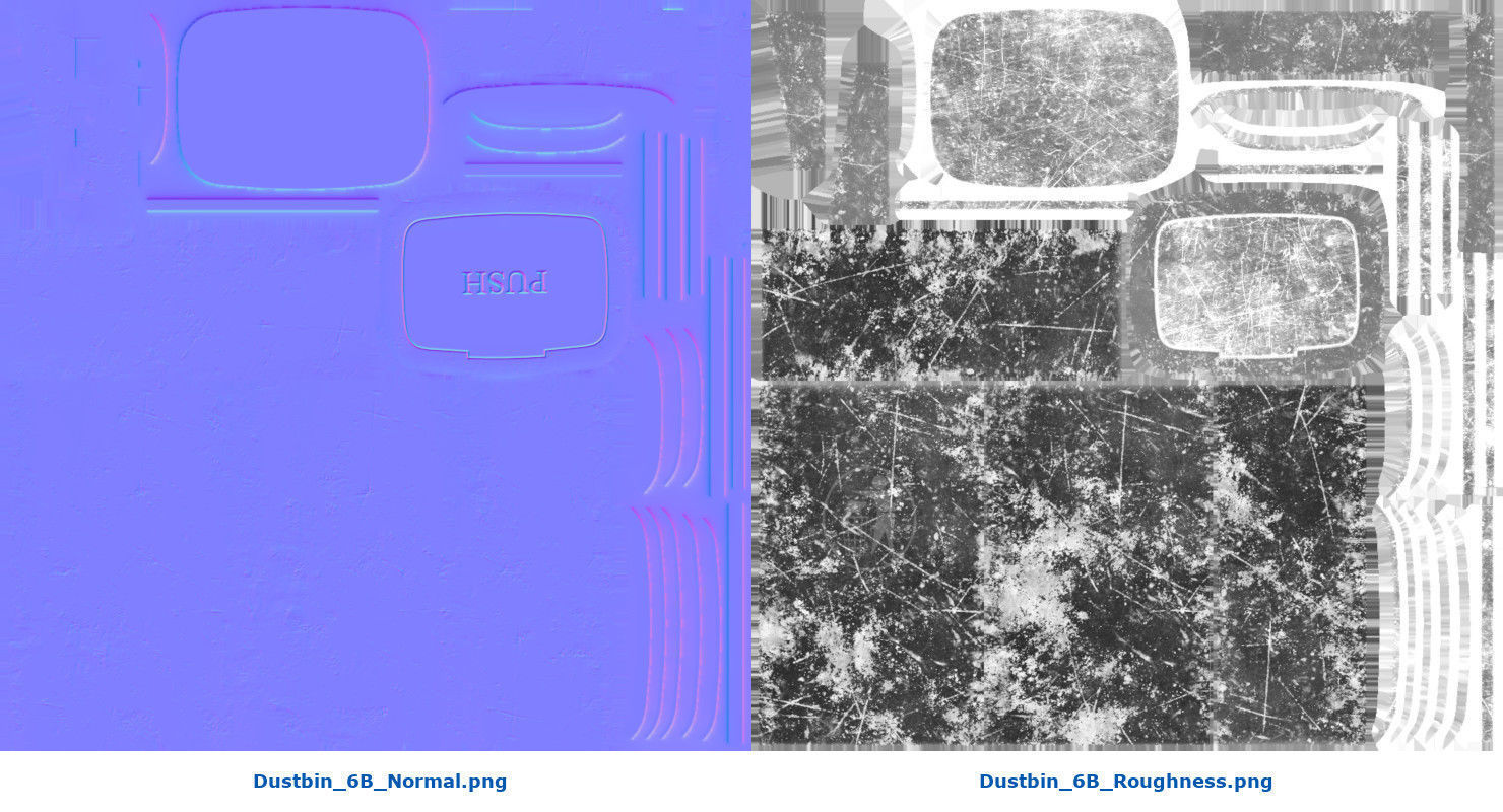 Dustbin 6B Low-poly 3D model_8