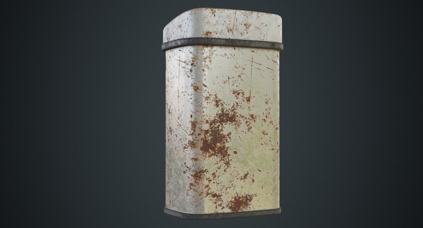 Dustbin 6B Low-poly 3D model_3