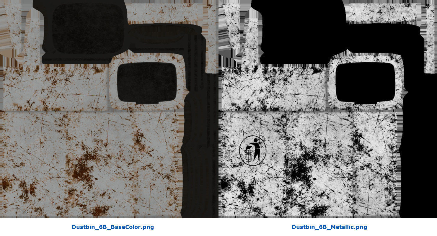 Dustbin 6B Low-poly 3D model_7