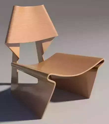 Greette jalk Style chair White Wood Mental Ray 3D model