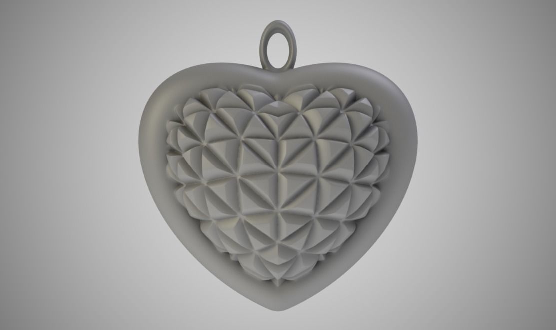 Cone Heart Pendant 3D print model_2