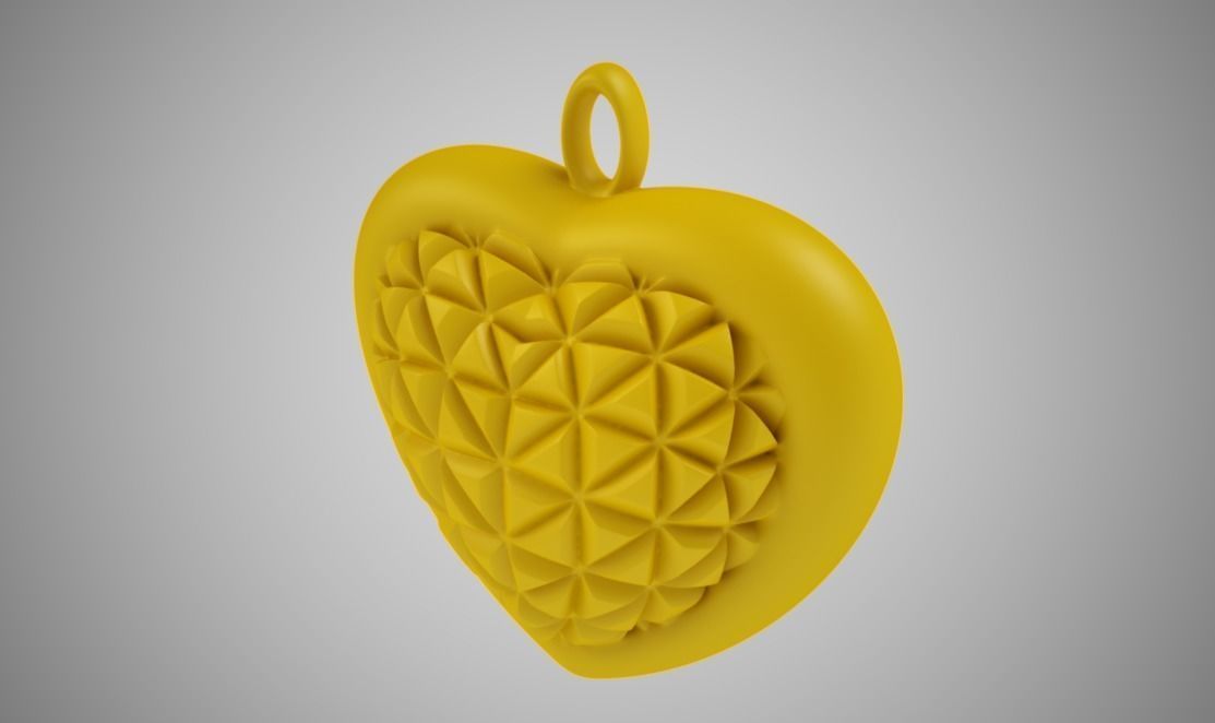 Cone Heart Pendant 3D print model_12