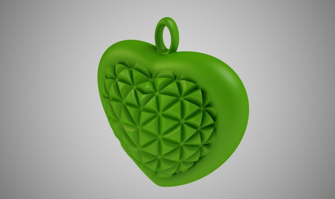 Cone Heart Pendant 3D print model_11