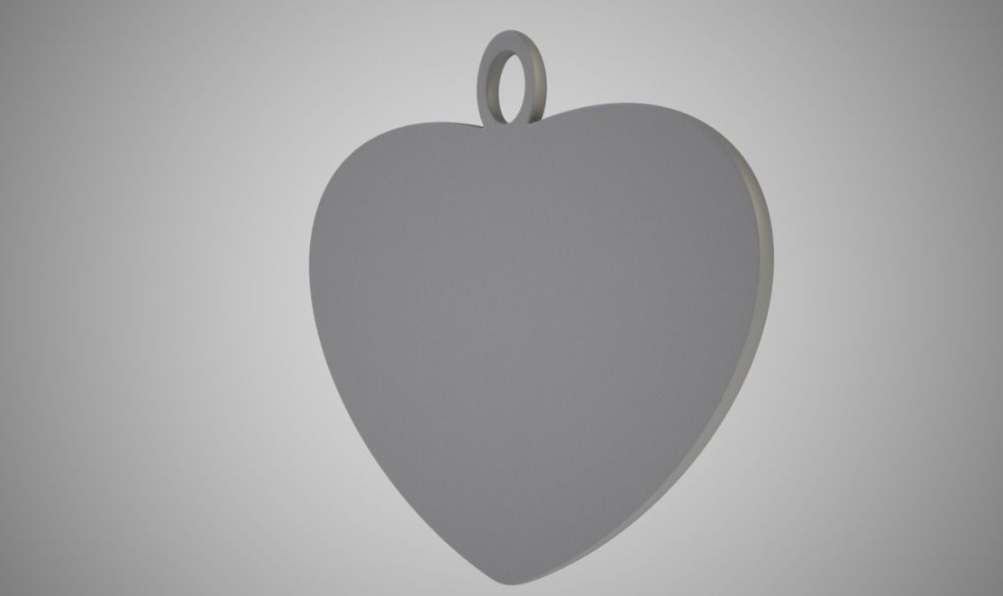 Cone Heart Pendant 3D print model_4