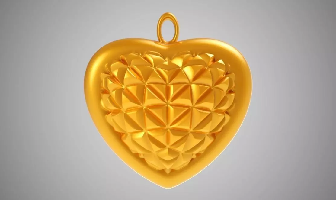 Cone Heart Pendant 3D print model_0
