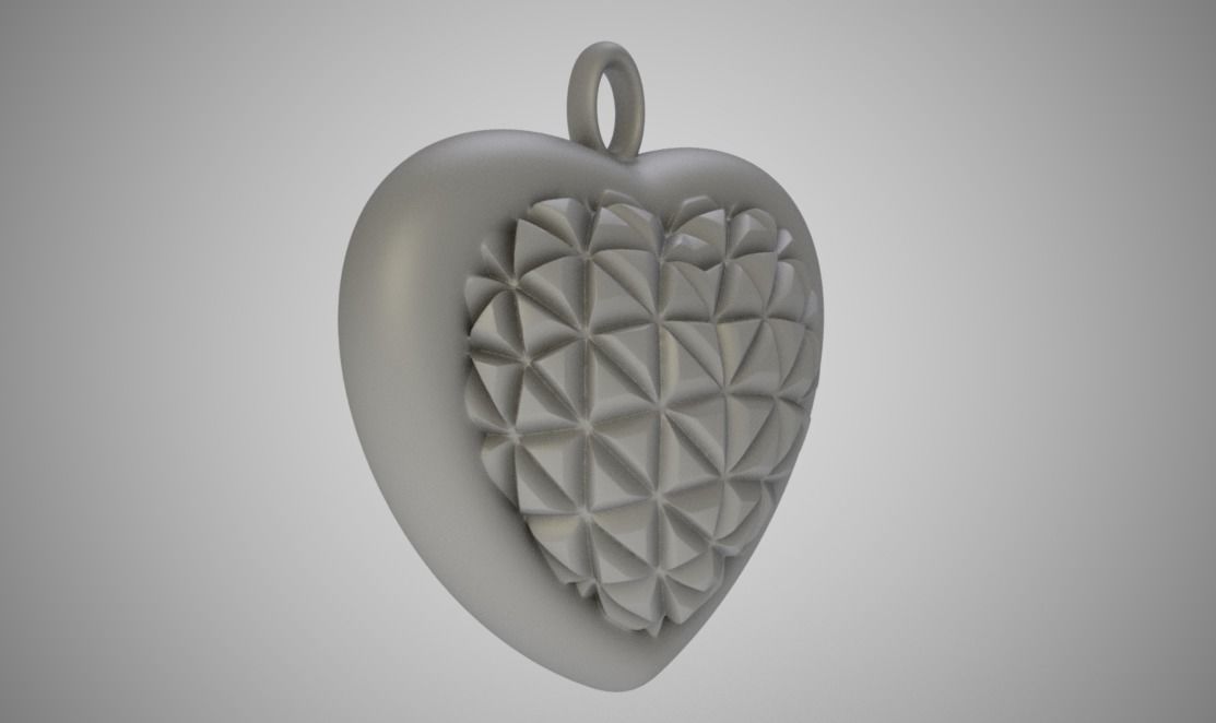 Cone Heart Pendant 3D print model_3