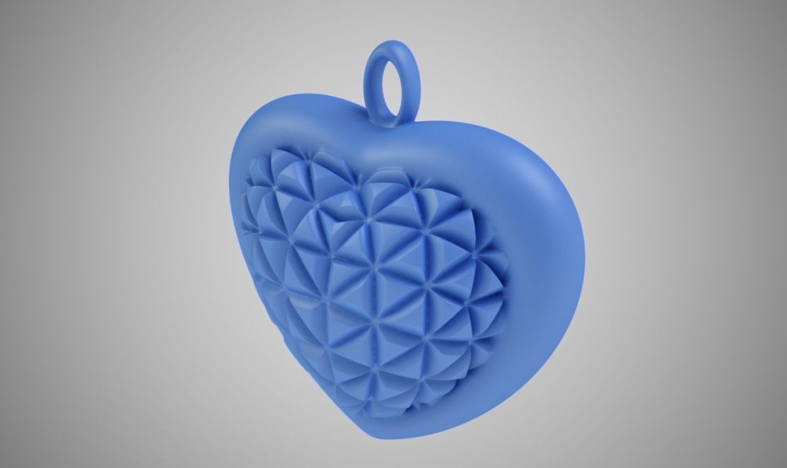 Cone Heart Pendant 3D print model_10