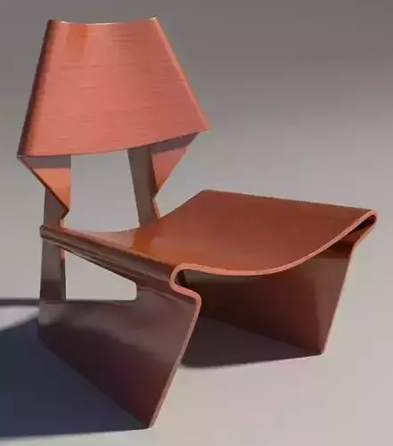 Greette jalk Style chair Teak Mental Ray 3D model