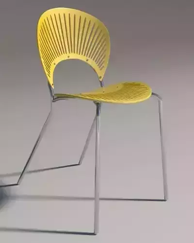 Chair Trinitad Style Yellow Wood Mental Ray 3D model