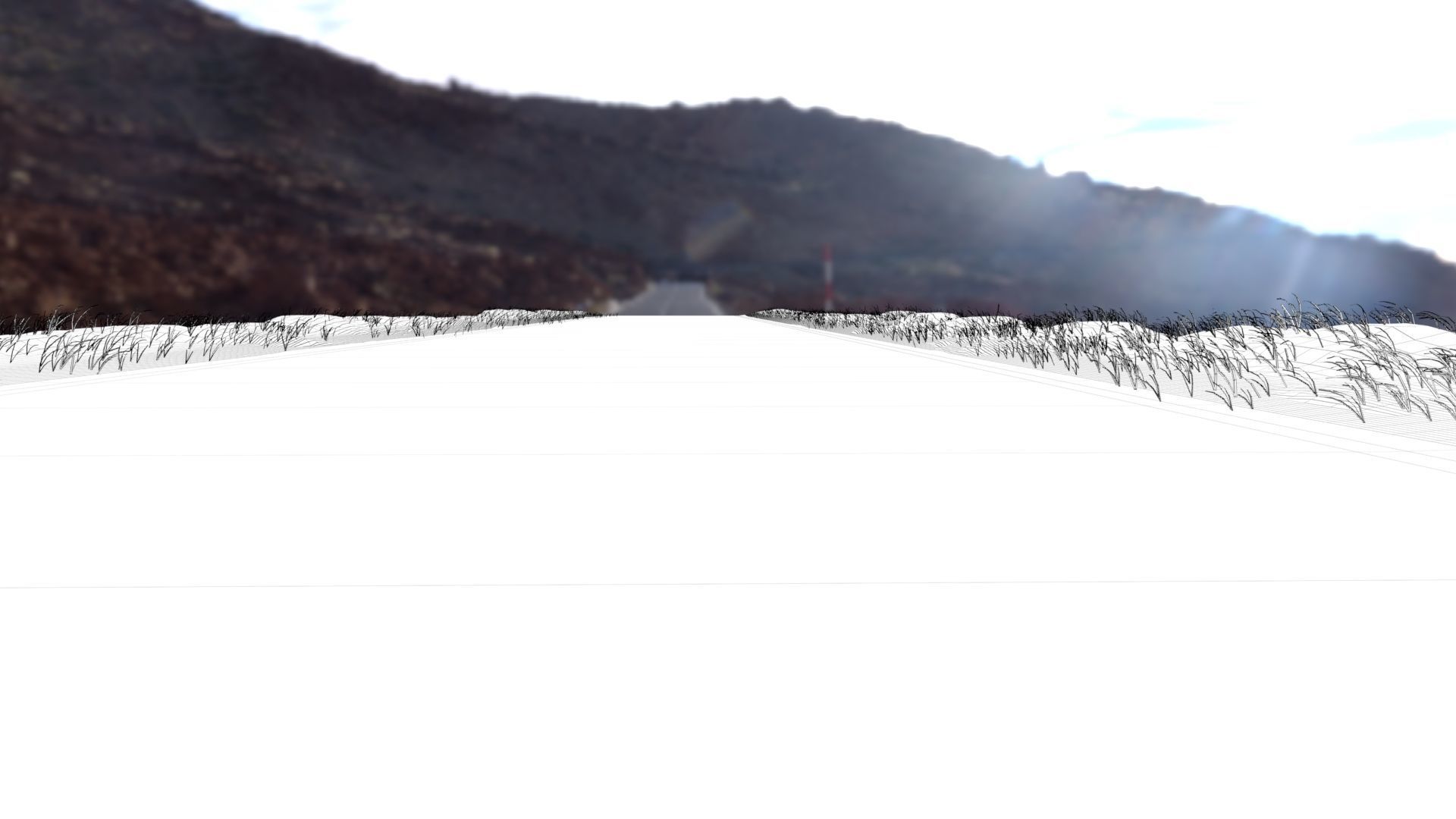 Realistic desert road - complete scene 3D model_1