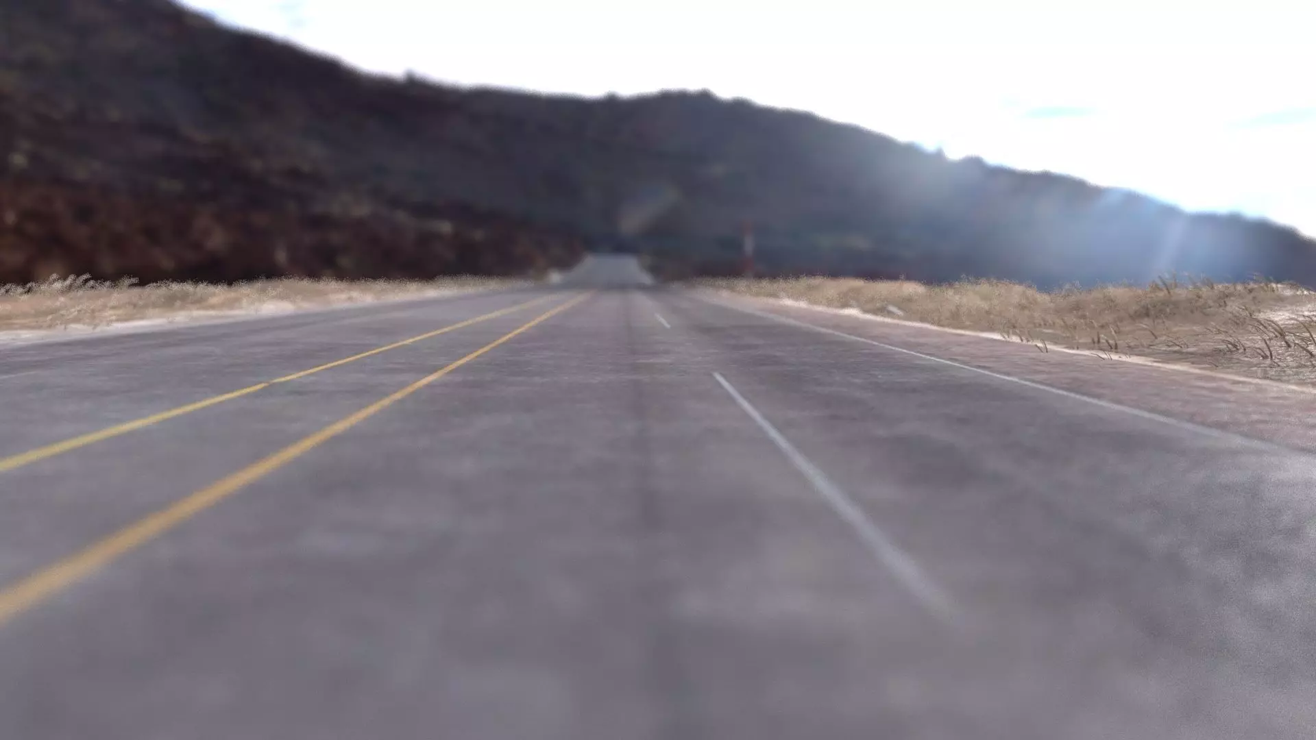 Realistic desert road - complete scene 3D model_0