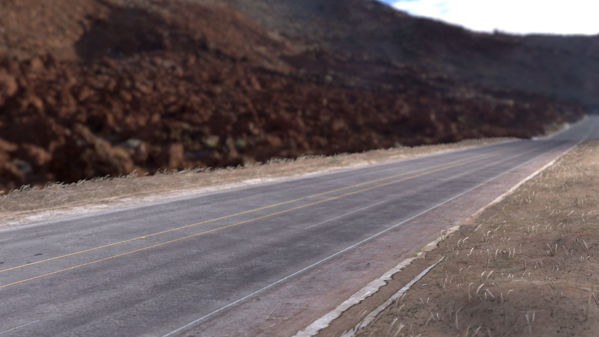Realistic desert road - complete scene 3D model_4