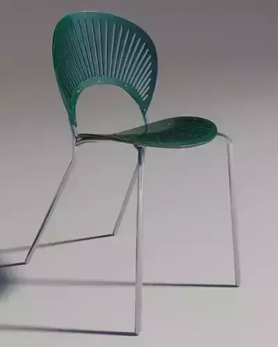 Chair Trinitad Style Green Wood Mental Ray  3D model