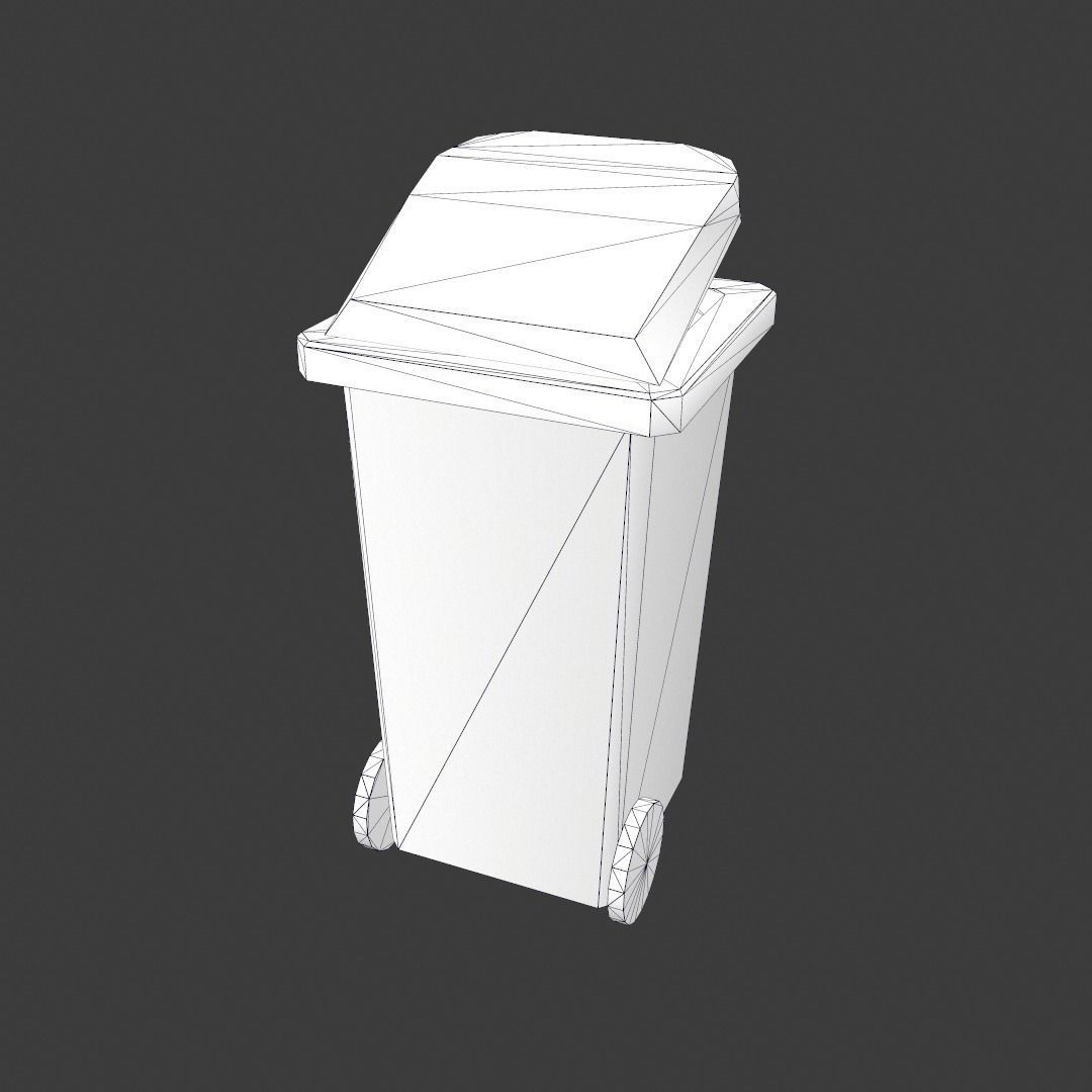 Garbage disposal bin Low-poly 3D model_4