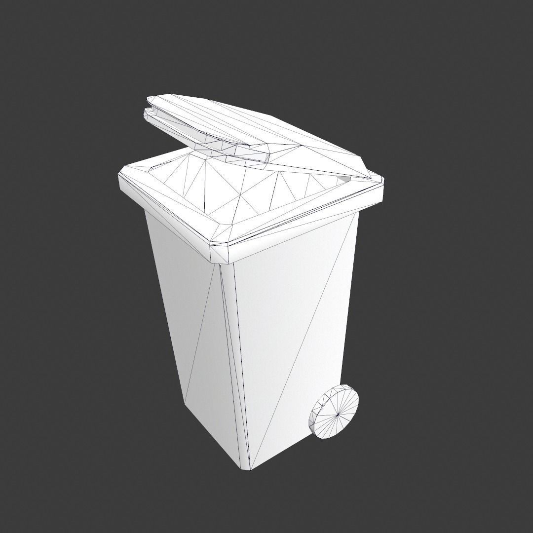Garbage disposal bin Low-poly 3D model_3